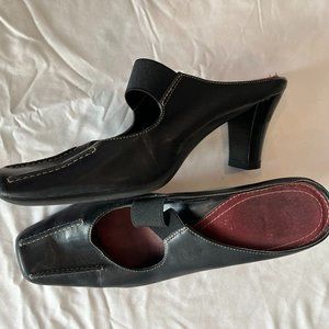 Aerosoles Cold Front Black heeled Mule, Sz 6.5